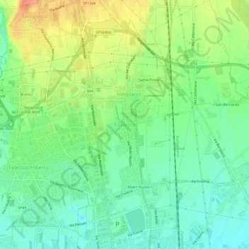 Cavalicco topographic map, elevation, terrain