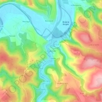 Les Bertoux topographic map, elevation, terrain