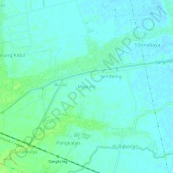 Mayung topographic map, elevation, terrain