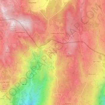 Magusteiro topographic map, elevation, terrain