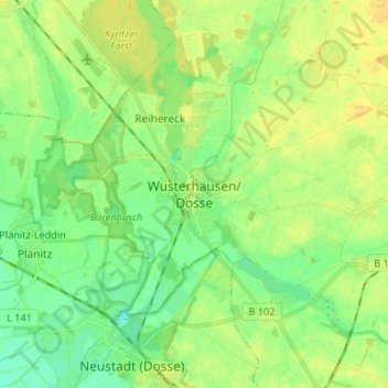 Wusterhausen/Dosse topographic map, elevation, terrain