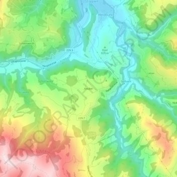Knubel topographic map, elevation, terrain