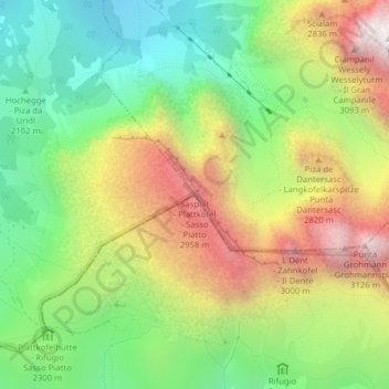Sasso Piatto topographic map, elevation, terrain