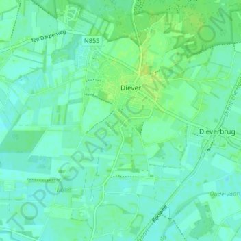 Oldendiever topographic map, elevation, terrain
