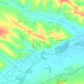 Lazimont topographic map, elevation, terrain