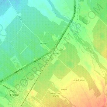 Los Canales topographic map, elevation, terrain