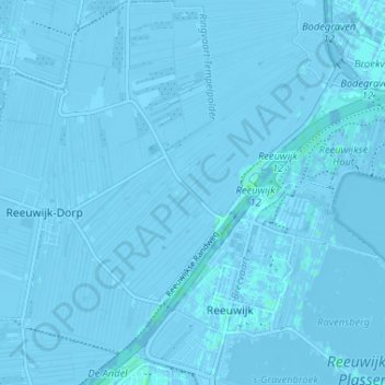 Oud-Reeuwijk topographic map, elevation, terrain
