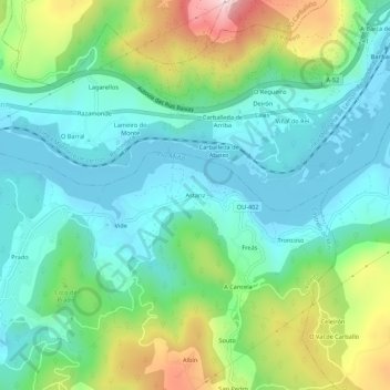 Astariz topographic map, elevation, terrain
