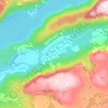 Egland topographic map, elevation, terrain