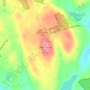 Wormwood Hill topographic map, elevation, terrain