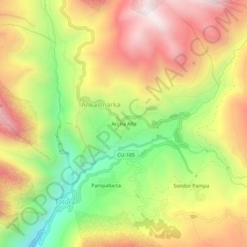 Accha Alta topographic map, elevation, terrain