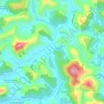 Babilônia topographic map, elevation, terrain