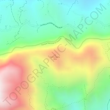 Cerro Santa Ana topographic map, elevation, terrain