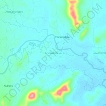 Andrafialava topographic map, elevation, terrain