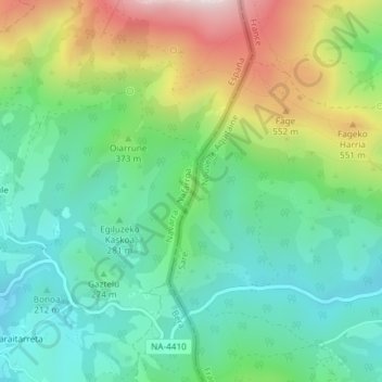 Peral de Bera topographic map, elevation, terrain