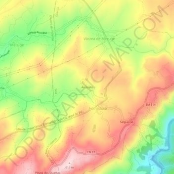 Arcozelo topographic map, elevation, terrain