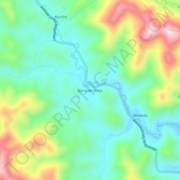 Barra do Brejo topographic map, elevation, terrain