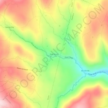 East Dover topographic map, elevation, terrain