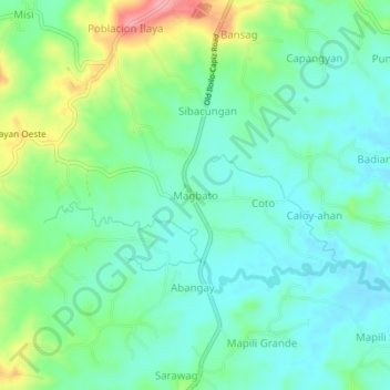 Magbato topographic map, elevation, terrain