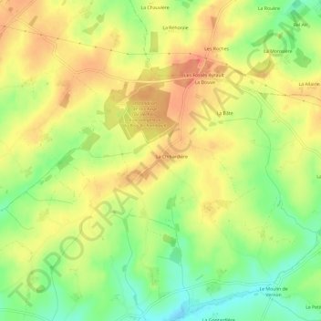 La Jambuère topographic map, elevation, terrain