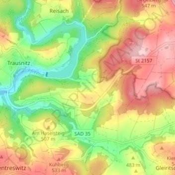 Bierlhof topographic map, elevation, terrain