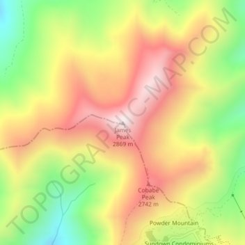 James Peak topographic map, elevation, terrain