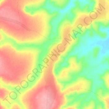 Mikalayi topographic map, elevation, terrain
