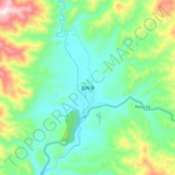 勐库镇 topographic map, elevation, terrain