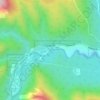 Elbow Falls topographic map, elevation, terrain