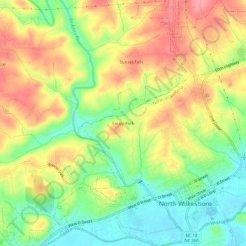 Finley Park topographic map, elevation, terrain