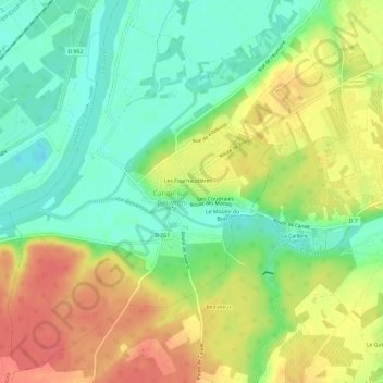 Les Forges topographic map, elevation, terrain