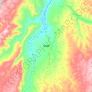 母享镇 topographic map, elevation, terrain