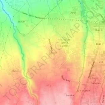 Biluso topographic map, elevation, terrain