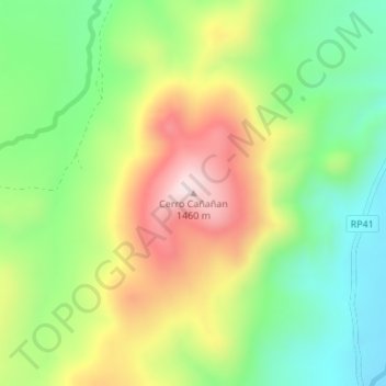 Cerro Cañañan topographic map, elevation, terrain