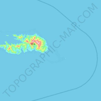 Diama Island topographic map, elevation, terrain