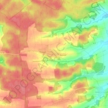 Baiershofen topographic map, elevation, terrain