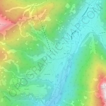 Vigo di Fassa - Vich topographic map, elevation, terrain
