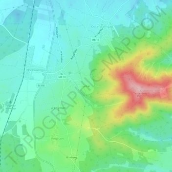 Urthal topographic map, elevation, terrain