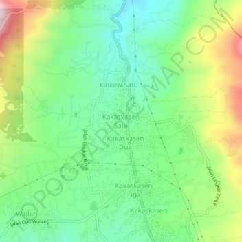 Kakaskasen Satu topographic map, elevation, terrain