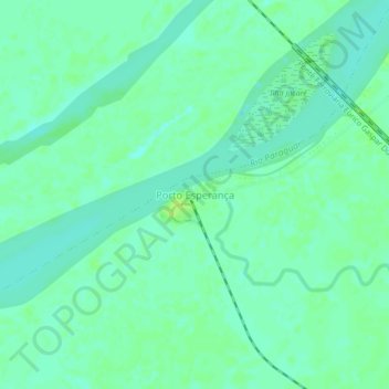 Porto Esperança topographic map, elevation, terrain