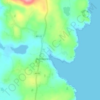 Boddam topographic map, elevation, terrain