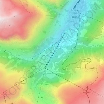 Blatten topographic map, elevation, terrain