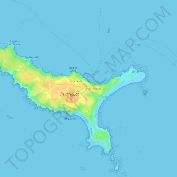 Le Village topographic map, elevation, terrain