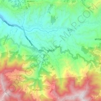 Dhunibesi topographic map, elevation, terrain