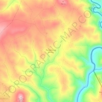 Paradinha de Outeiro topographic map, elevation, terrain