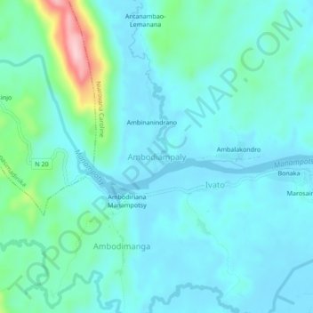 Ambodiampaly topographic map, elevation, terrain