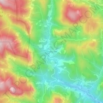 Santa Lúcia topographic map, elevation, terrain