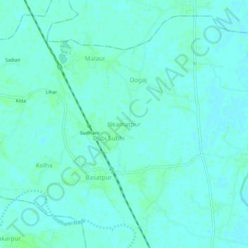 Neamatpur topographic map, elevation, terrain