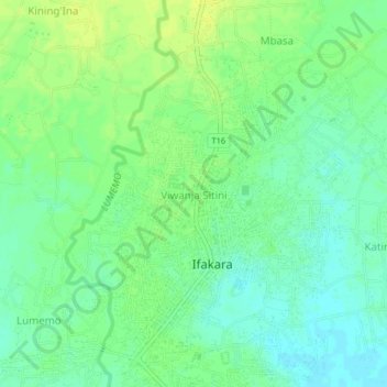 Viwanja Sitini topographic map, elevation, terrain