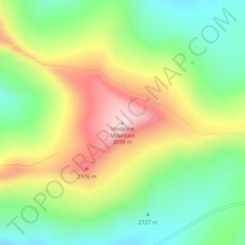 Medicine Mountain topographic map, elevation, terrain